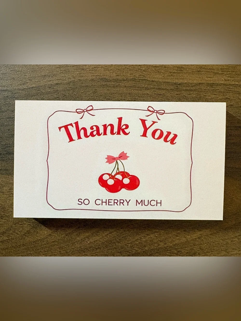 25 Thank You So Cherry Much Cards w/100 Matching 1” Cherry Stickers